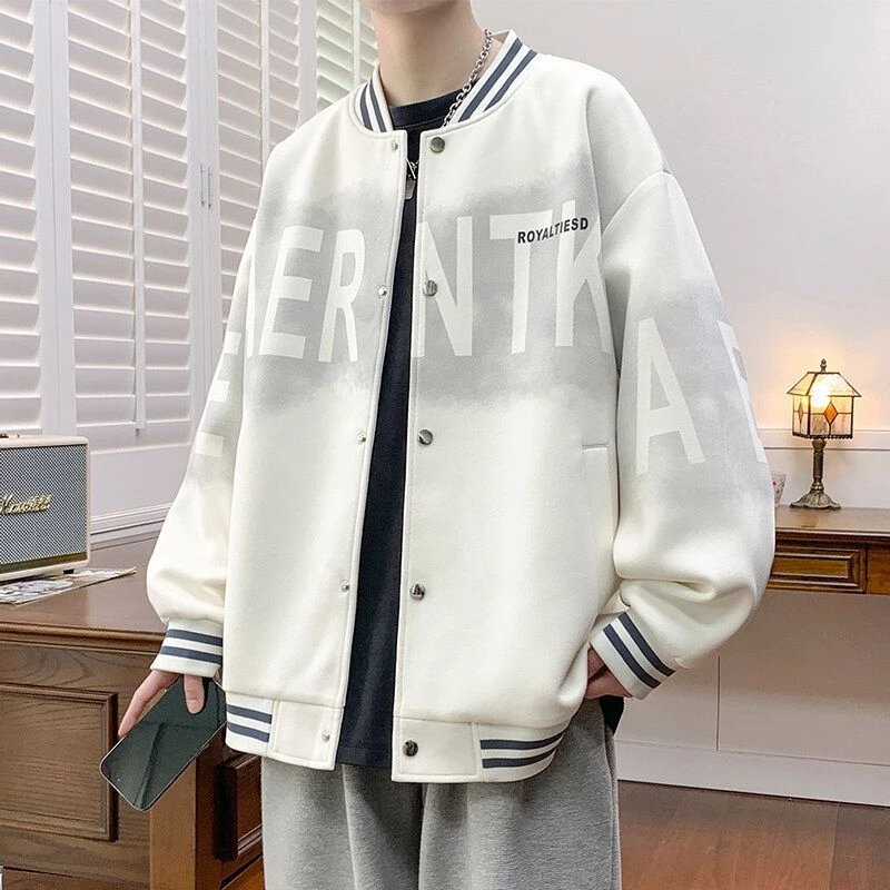 美式棒球服男士外套春秋季新款青少年百搭宽松情侣休闲夹克上衣服