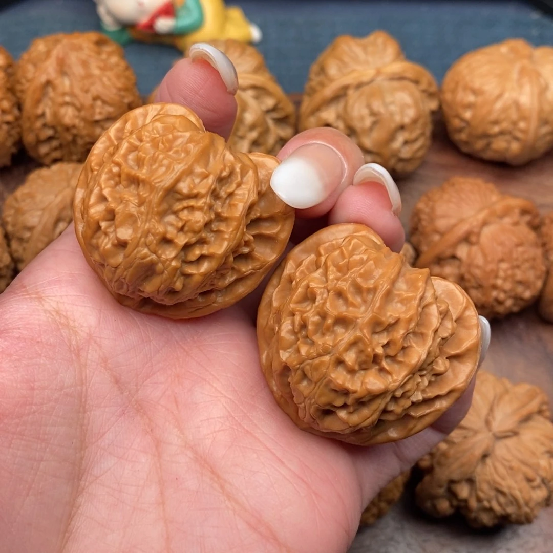 文玩核桃把件吃***胖全品桃心宫灯38