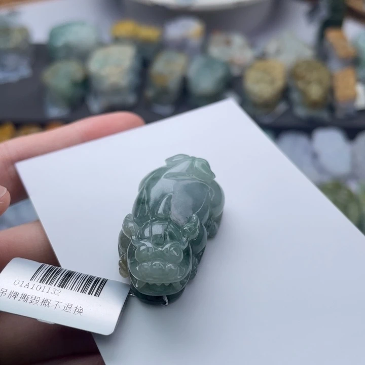 翡翠颈饰未镶嵌貔貅