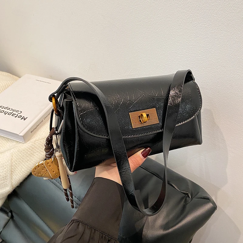 【11*20*10】高级轻奢质感简约手提斜挎女式包包1155黑色