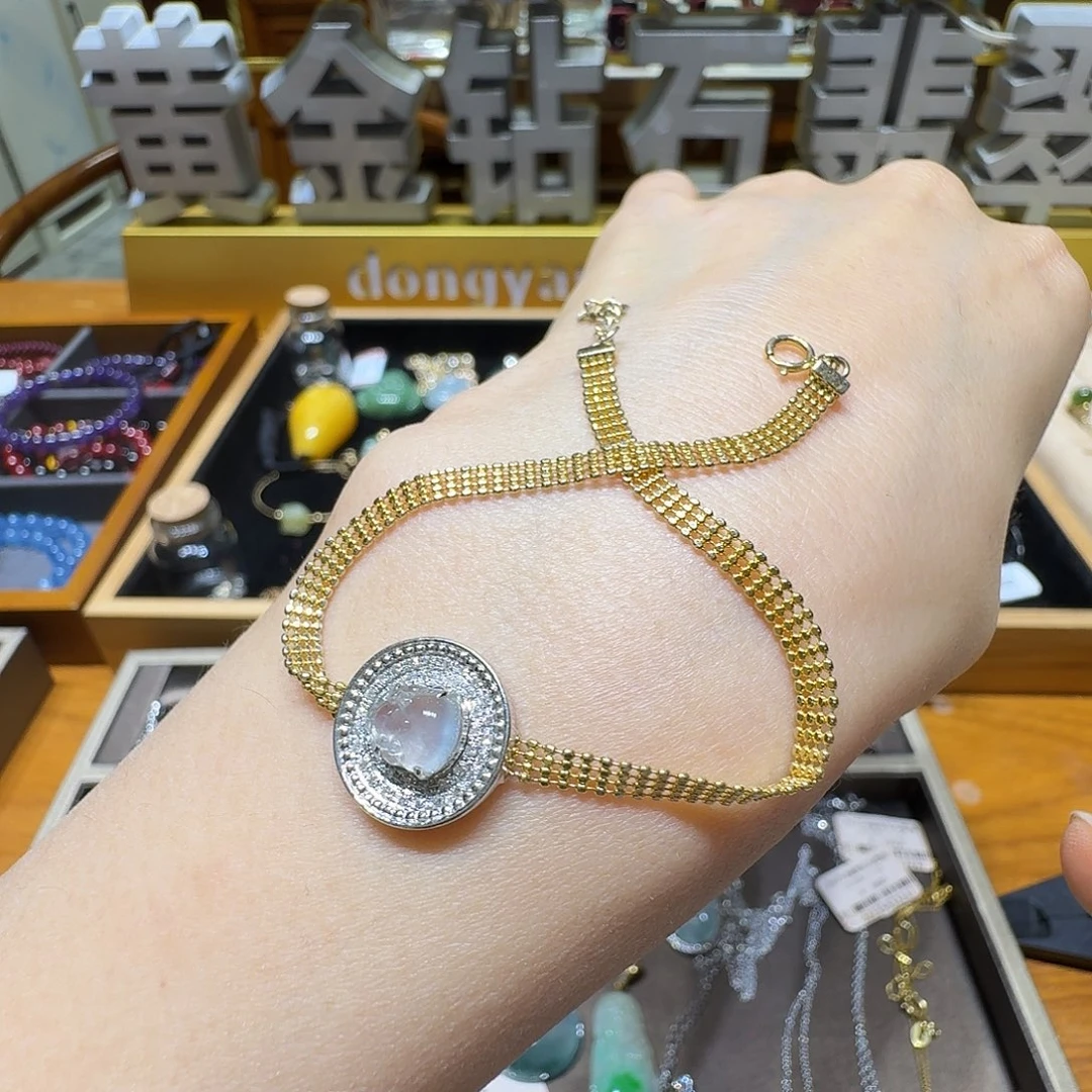 翡翠18K金镶嵌手链