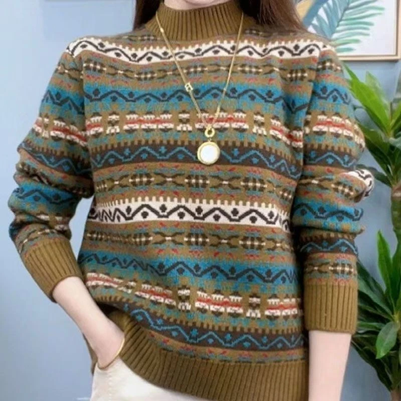 【提花乐章-蓝】新款软糯亲肤长袖上衣时尚洋气加厚冬季打底501