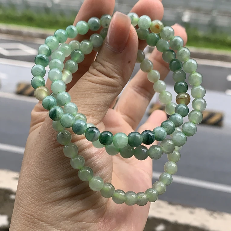 缅甸天然翡翠a货珠链