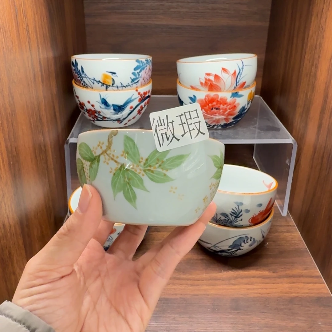 釉下手绘茶具微瑕