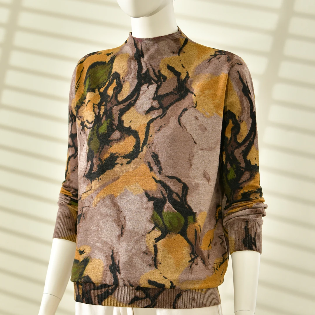 2025秋冬新款时尚半高领针织衫女气质优雅百搭宽松显瘦打底衫毛衣