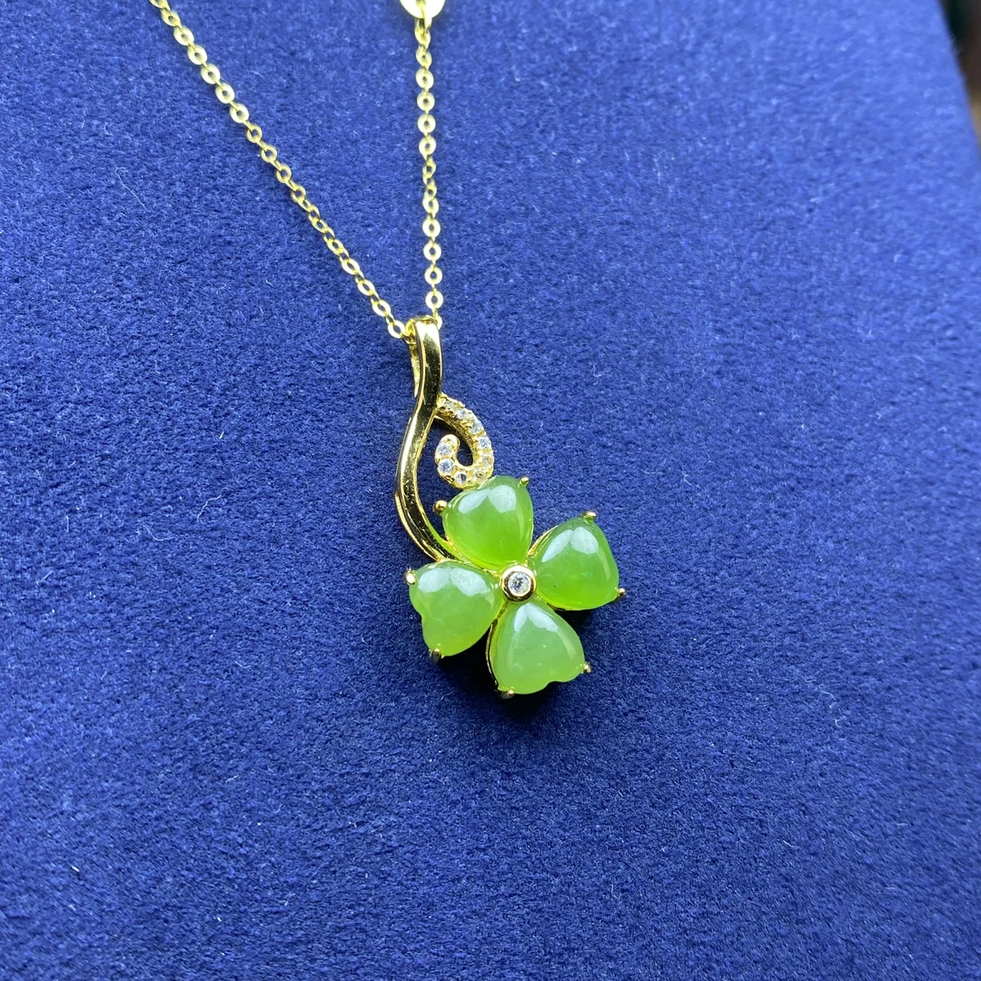 俄罗斯碧玉正色阶苹果绿叶子时尚精致吊坠多样发一件