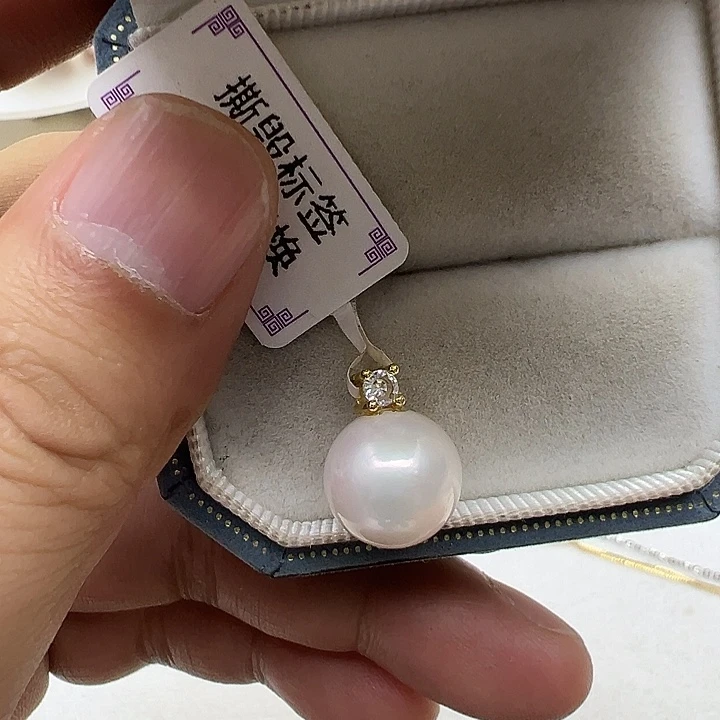 吊坠(不含链)淡水珍珠银S925镶嵌大白龙珠吊坠11-12mm
