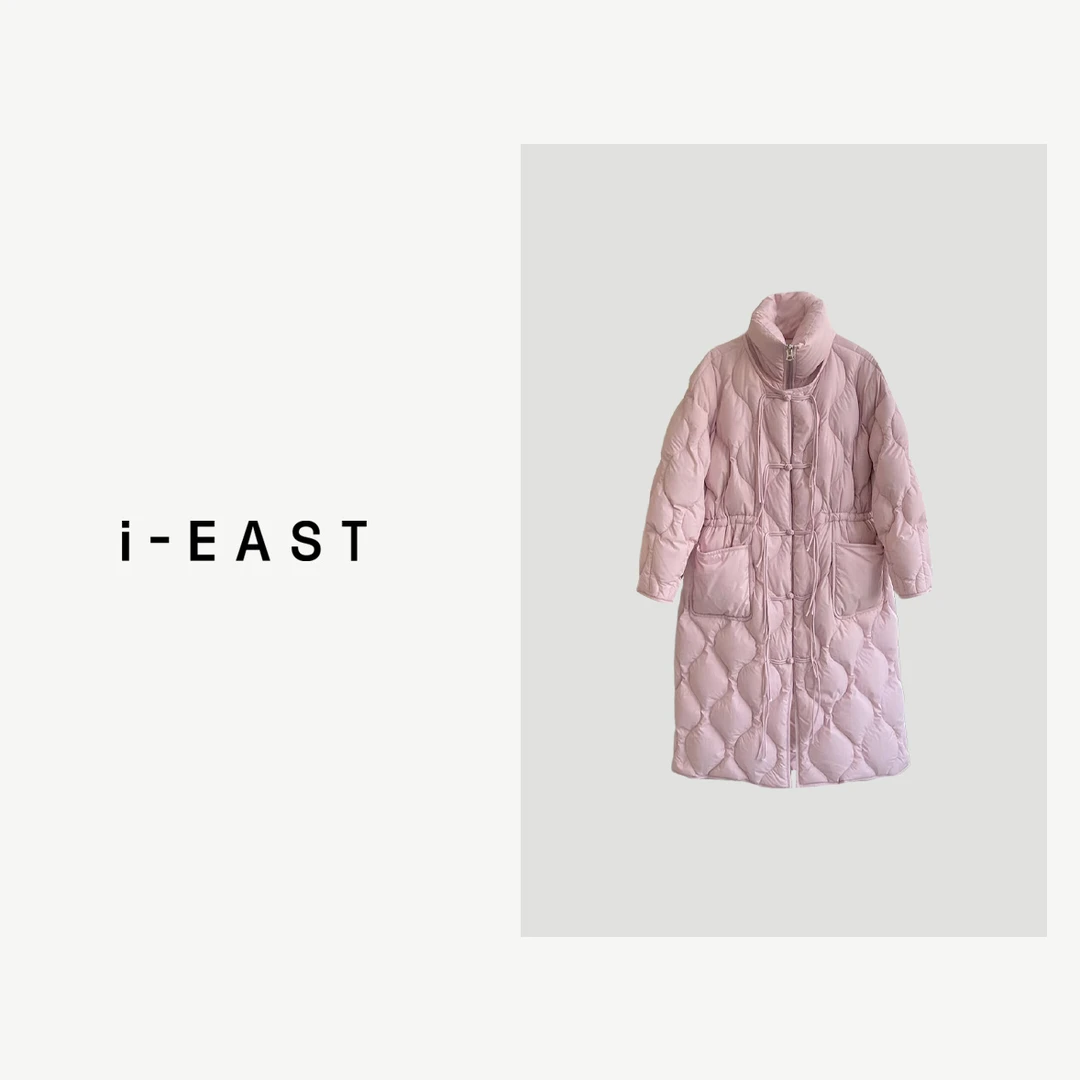 i-EAST 悉尼雪夜~秋冬超保暖的压格长款羽绒服-3D 23CA1309