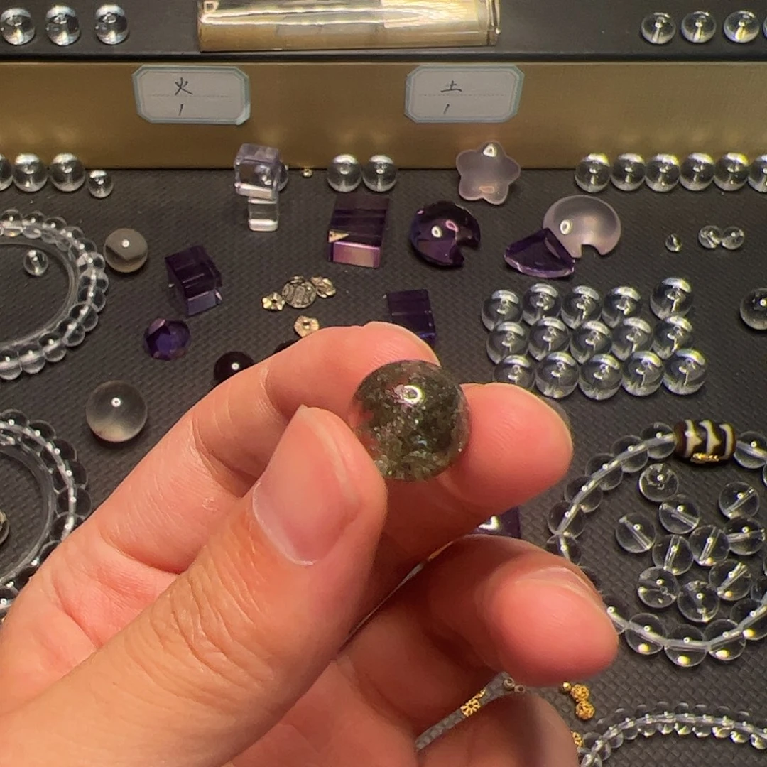 水晶手链未镶嵌一****记绿幽灵单珠