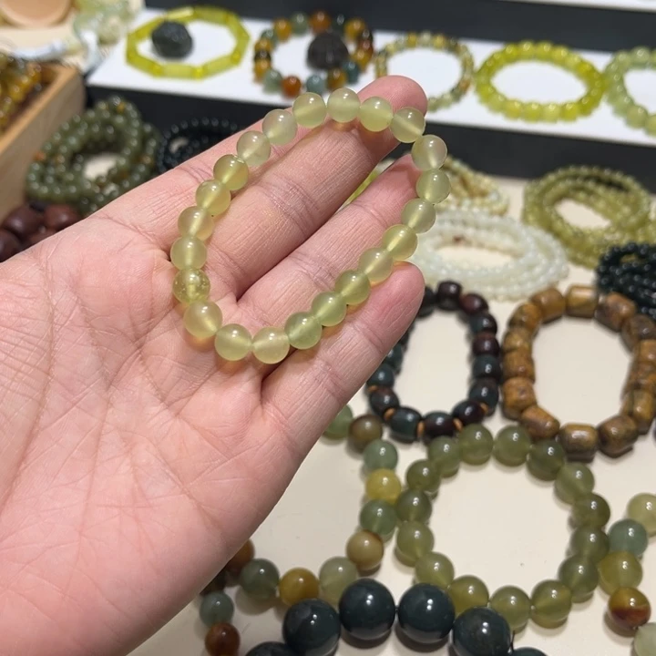 蛇纹石玉未镶嵌手链卡8