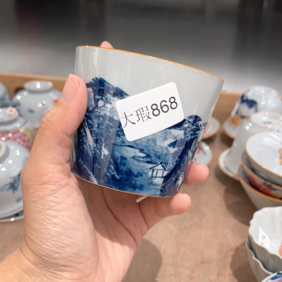 纯手绘釉下彩微瑕