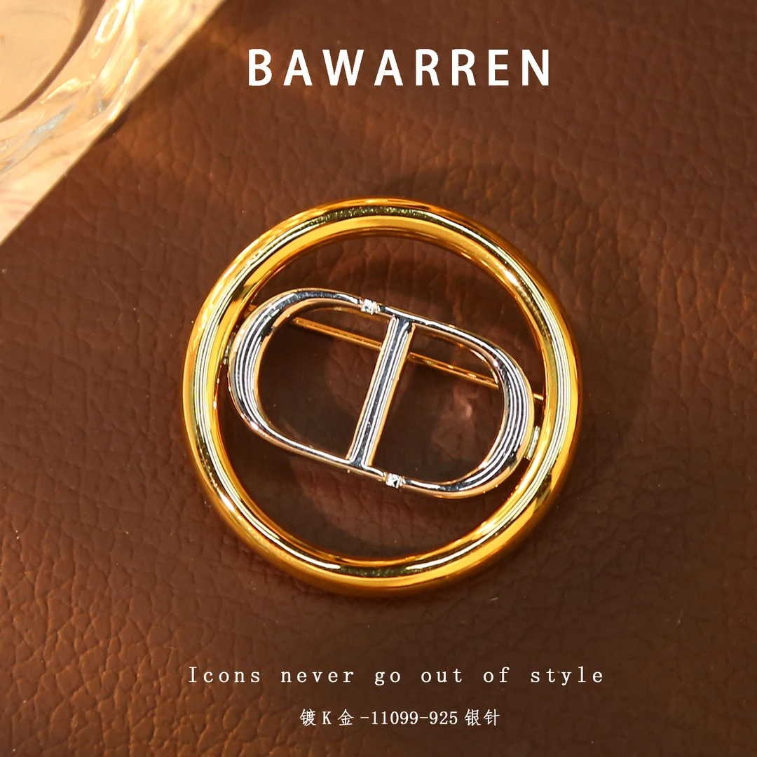 Bawarren 11099-【光明猪鼻】胸针轻奢高档时尚百搭简约