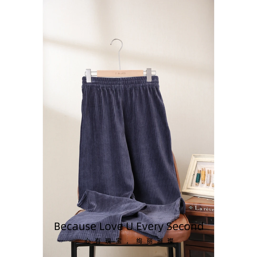Z.blues【感知自我】细腻柔软灯芯绒休闲弧形裤YZQSHK7466