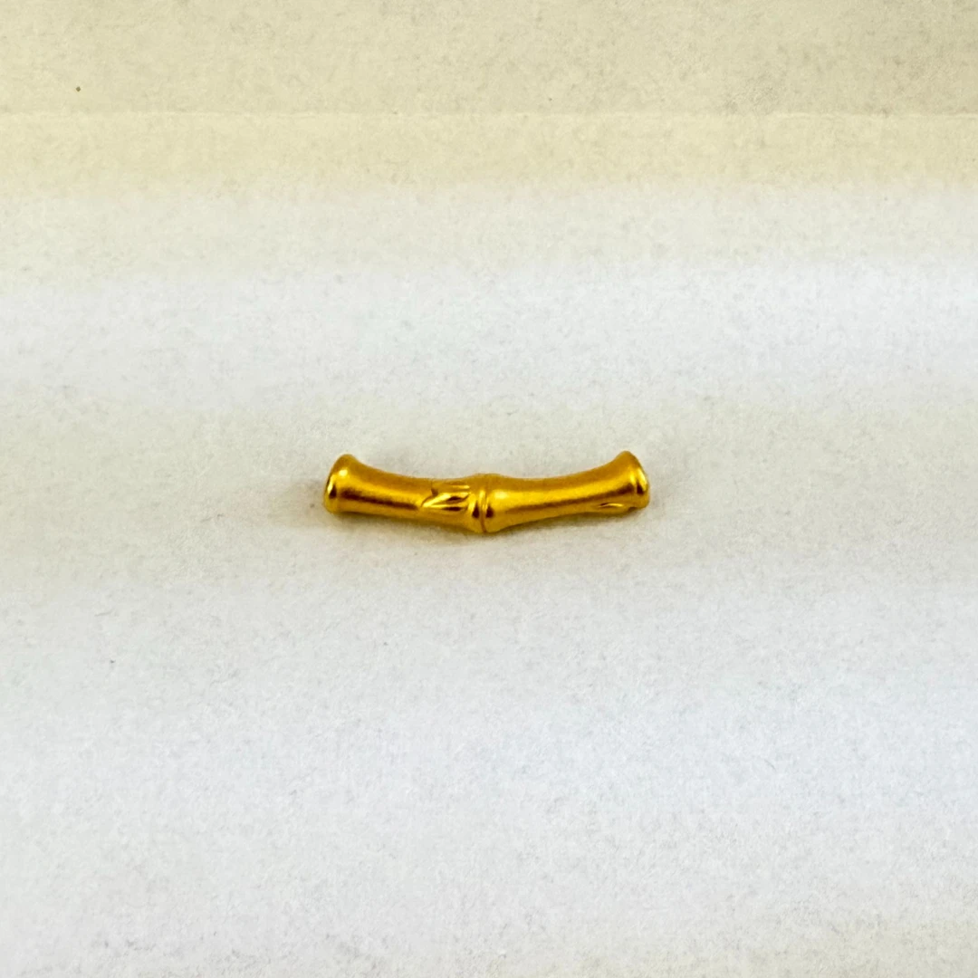 【阿泽黄金】足金999古法弯管竹节节节高升配件#11101（赠合金链）