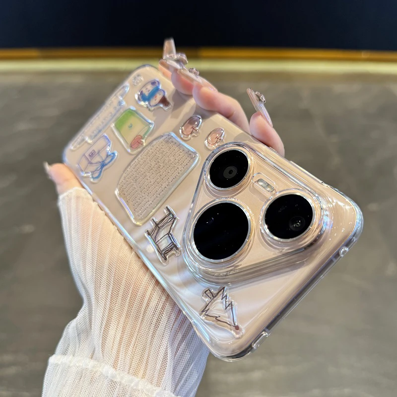 适用于华为pura80手机壳透明滴胶网红同款数码配件创意个性高级感