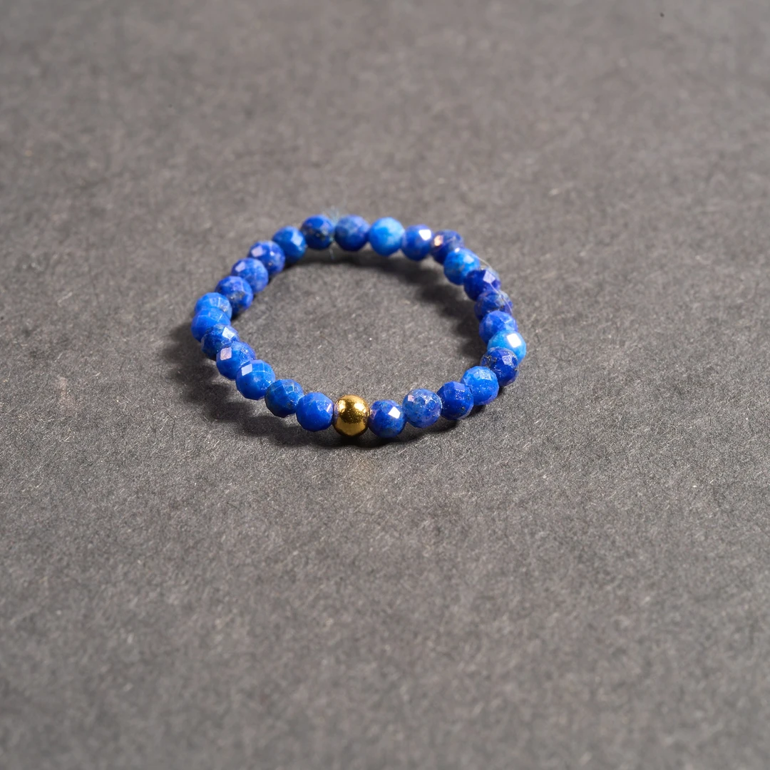 凫谣S925青金石指环阿富汗青金石复古艺术显白