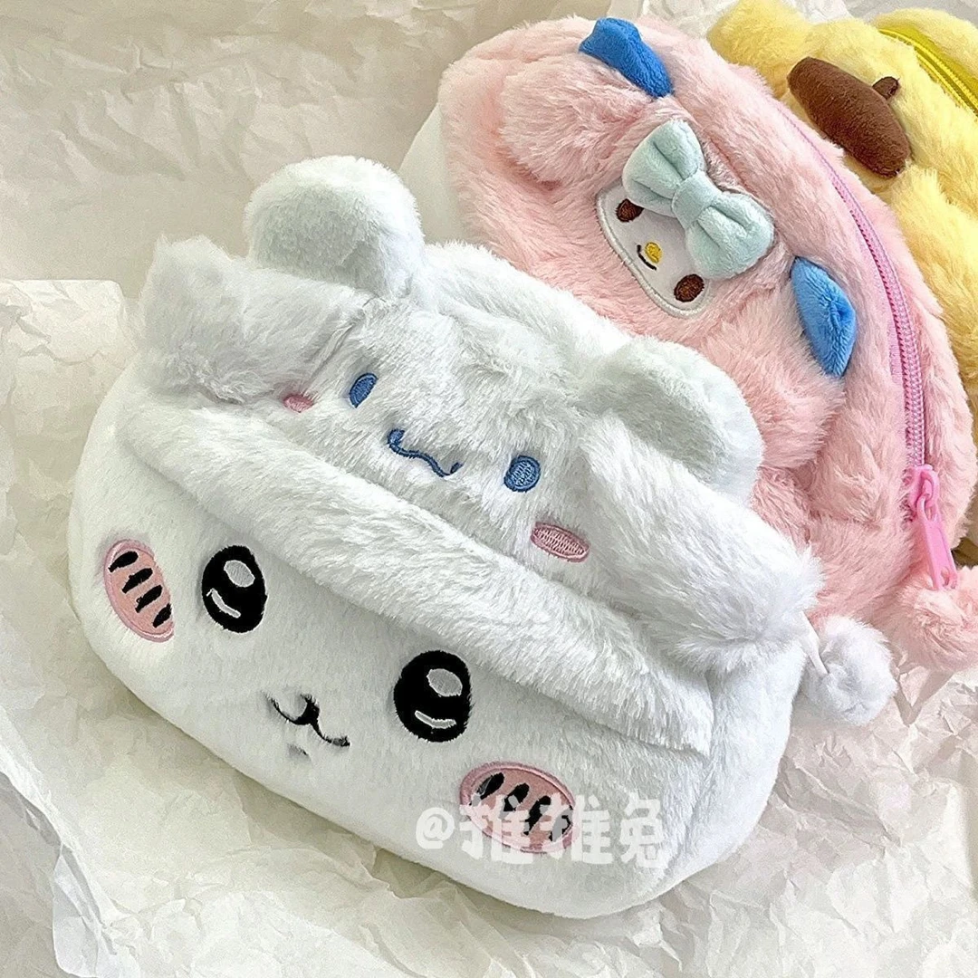 chiikawa乌萨奇伊卡毛绒笔袋卡通可爱日系铅笔盒文具