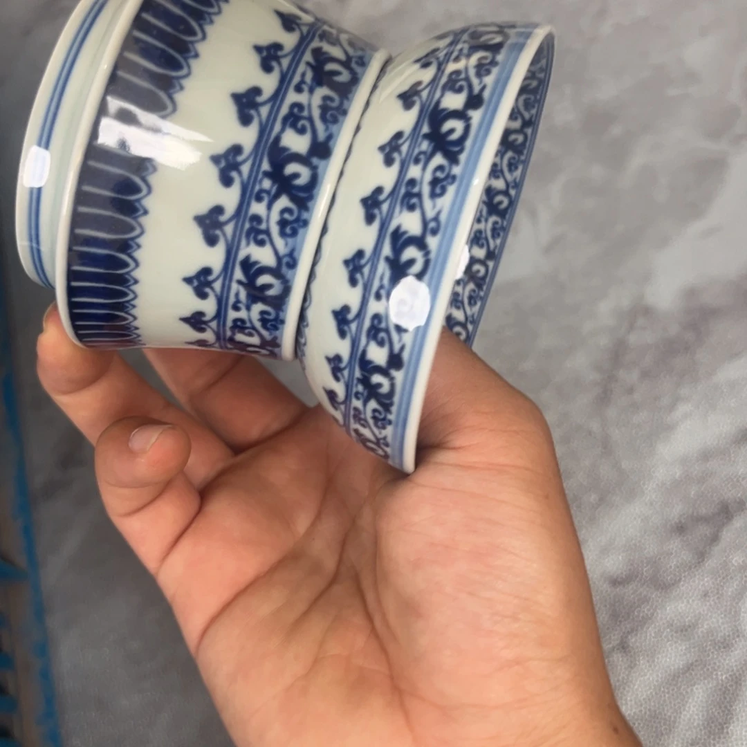 蒙***牛白青花宝相茶漏一体全