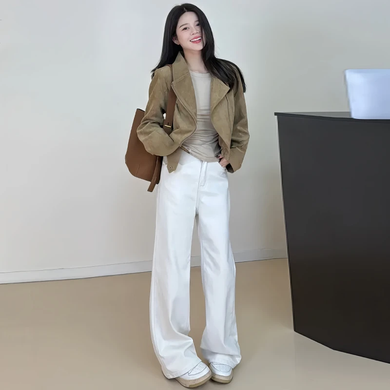 小个子时尚美式短外套女2025年秋冬新款休闲遮肉翻领夹克开衫上衣