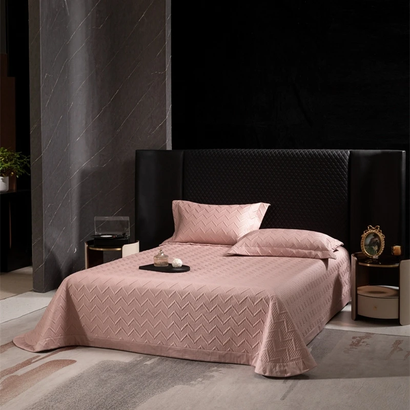 高档纯色全棉床盖三件套轻奢亲肤榻榻米夹棉床单炕盖炕单人加厚z