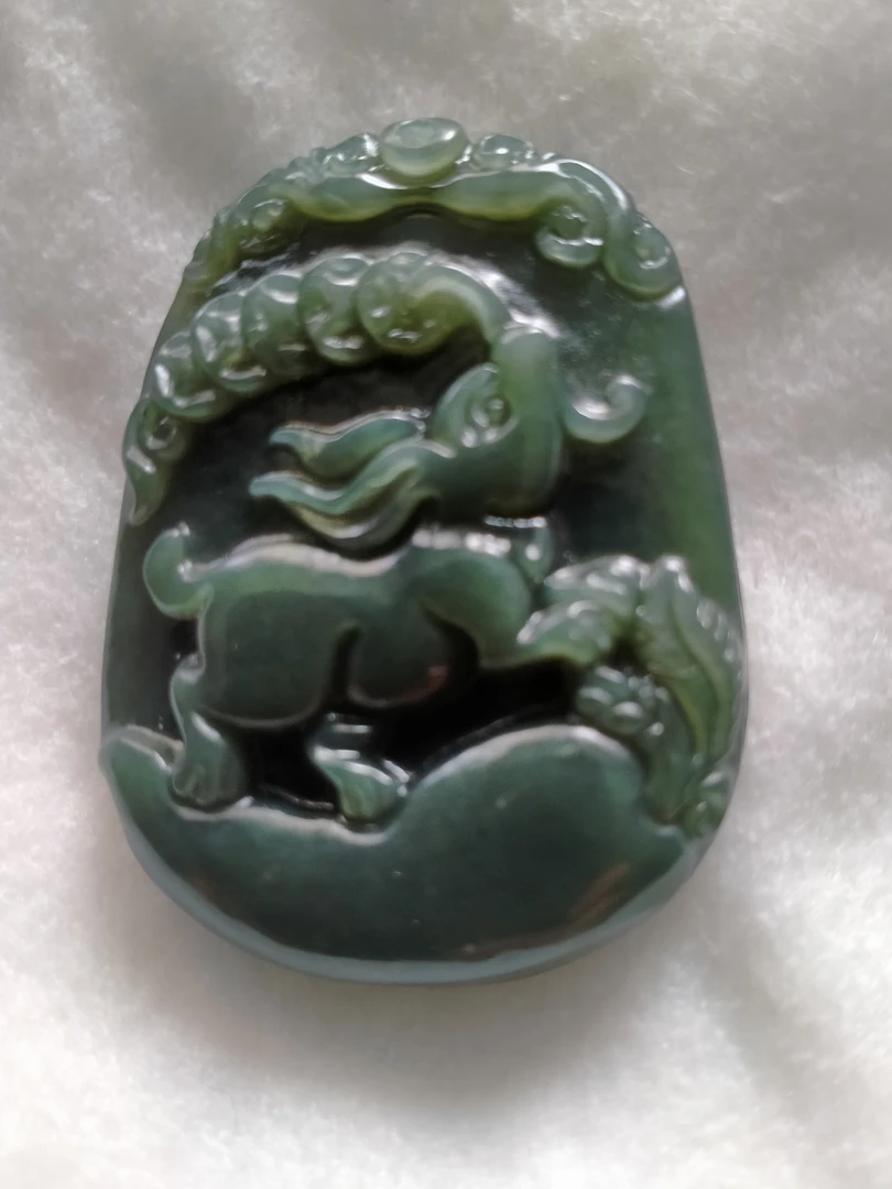 和田玉且末蓝兔子挂坠44*33*9所见即所得一物一图