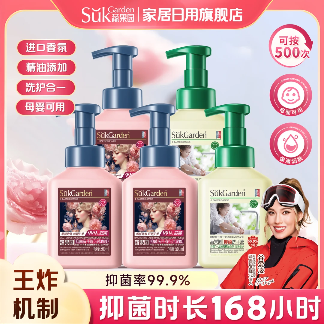 蔬果园洗手液乌木玫瑰香温和抑菌滋润补水保湿持久留香儿童泡沫