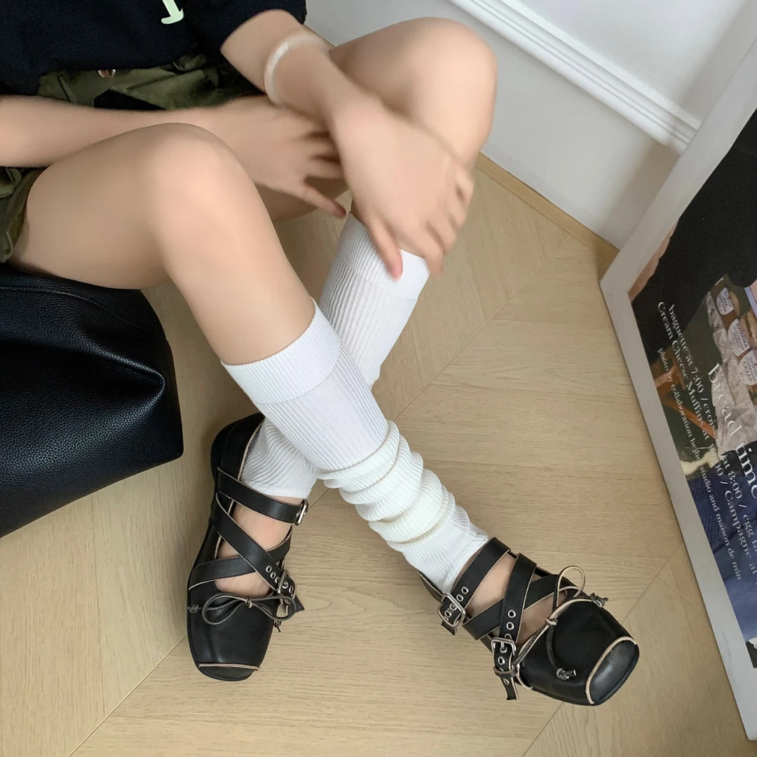 【上野花园】玛丽珍女鞋方头交叉带浅口小皮鞋蝴蝶结平底芭蕾舞鞋