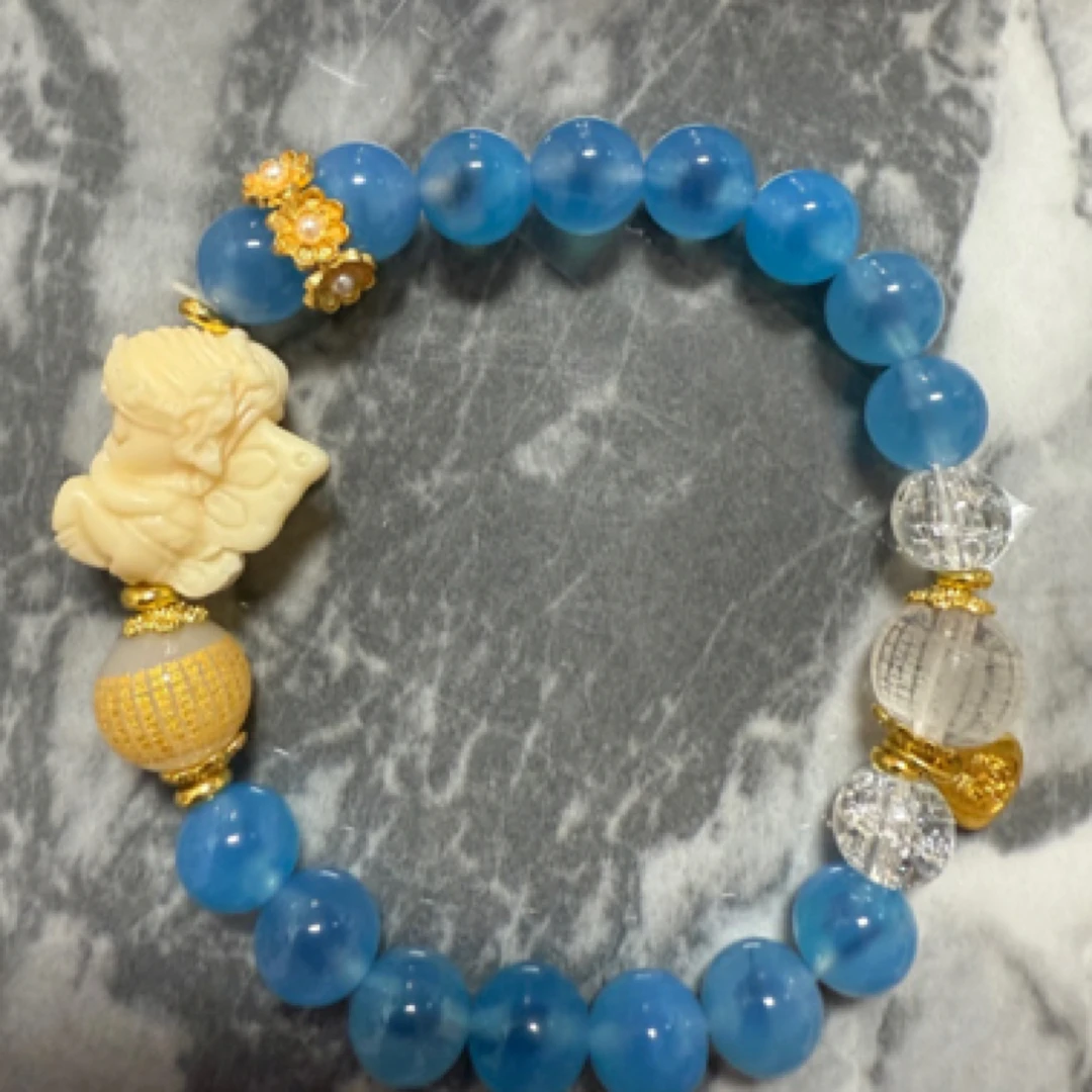 合金手链 蓝色半糖扎基拉姆蝴蝶仙子手串