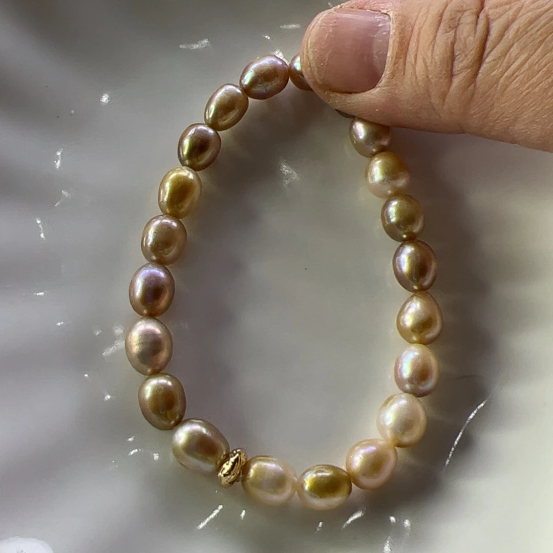 手绳淡水珍珠合金128