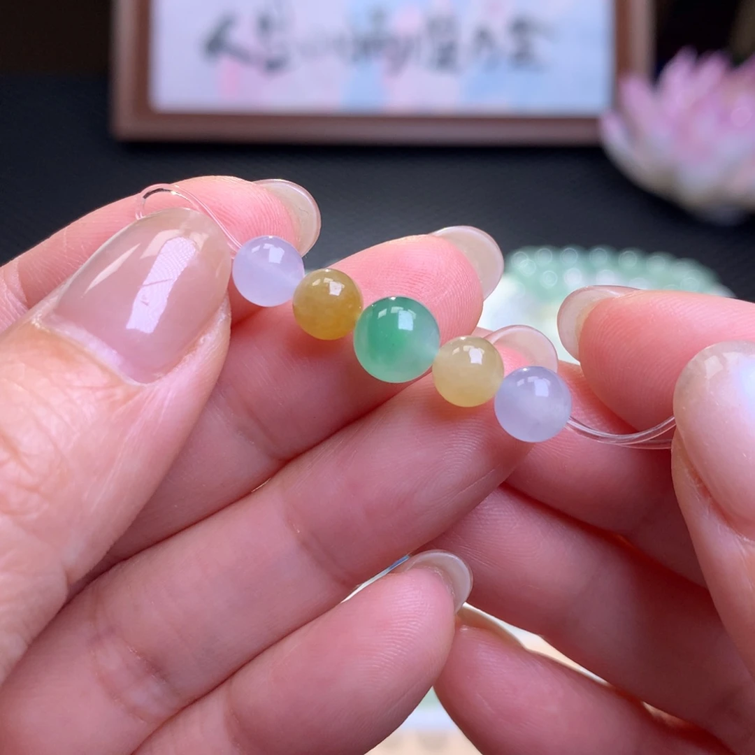 未镶嵌手链翡翠翡翠珠子6.8～8
