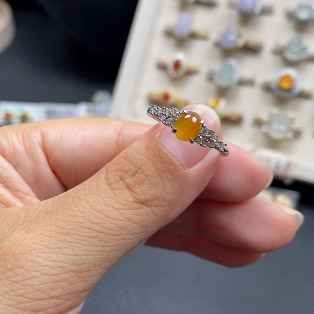 翡翠银S925镶嵌戒指