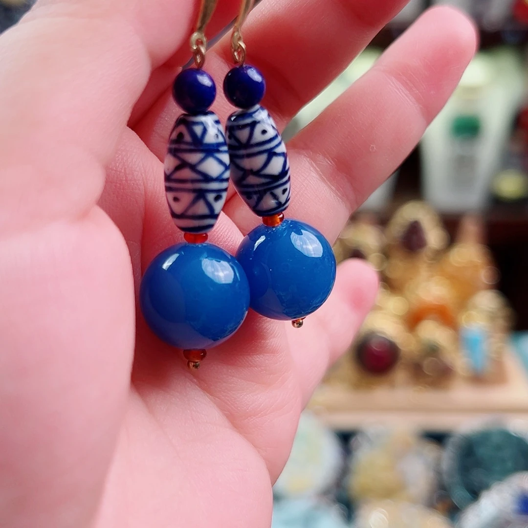 925银珐琅锦象原创设计款耳环