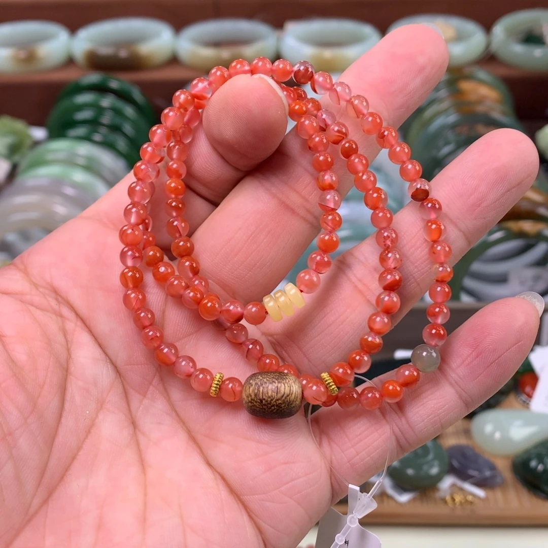 南红玛瑙未镶嵌手链