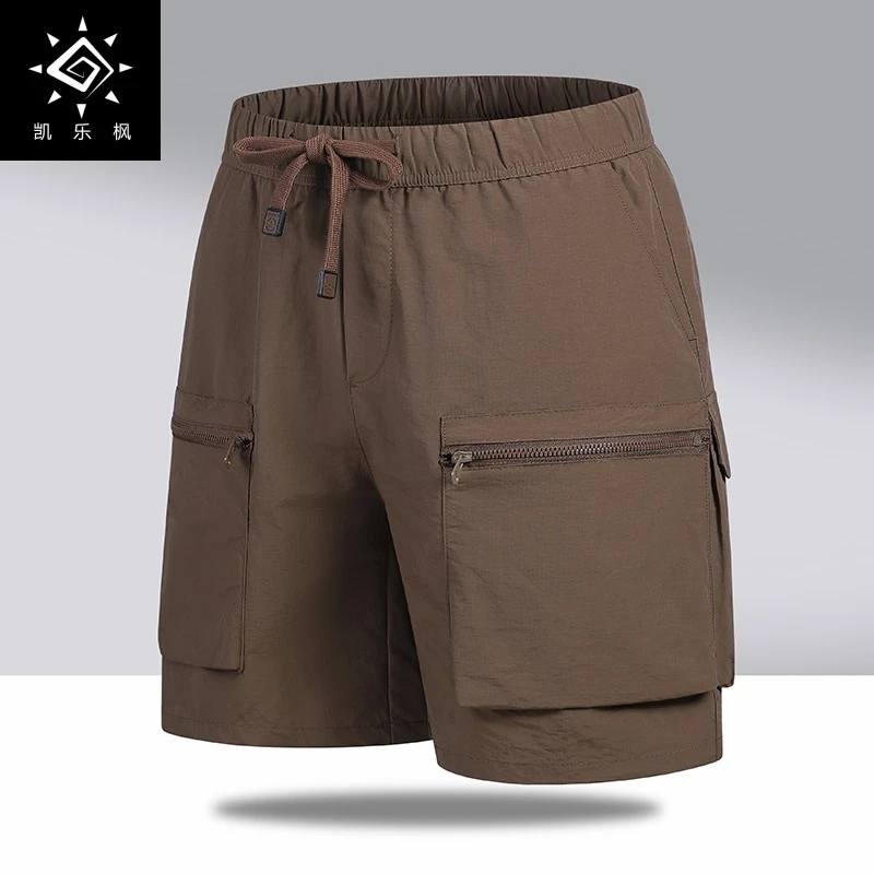 凯乐枫夏季复古短裤宽松薄款情侣男士口袋潮牌五分裤工装直筒情侣