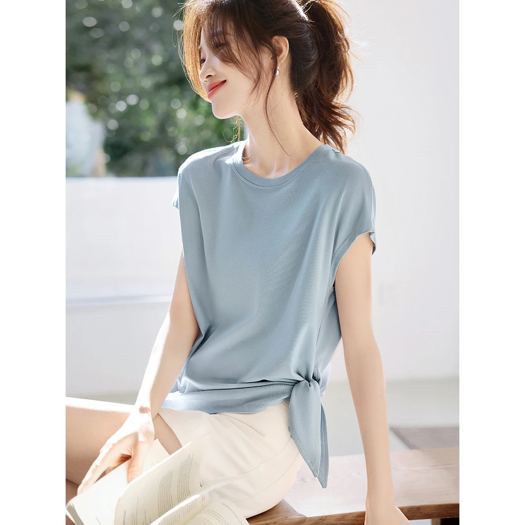 设计感短袖休闲T恤女夏季2025新款减龄显瘦时尚洋气薄款别致上衣