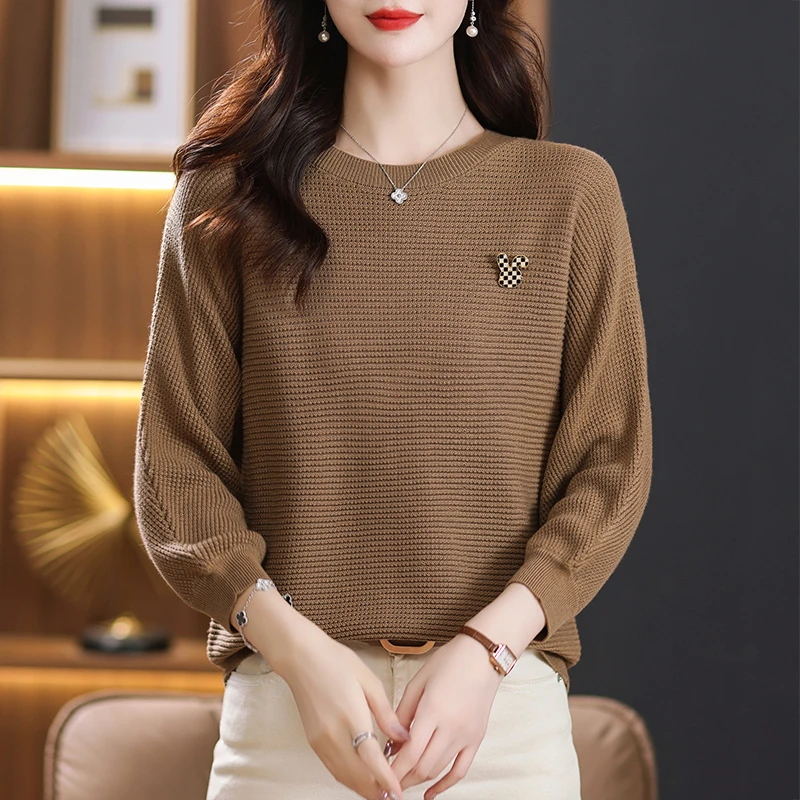 七分袖针织衫女春夏季新款宽松显瘦薄款蝙蝠袖上衣A-0001