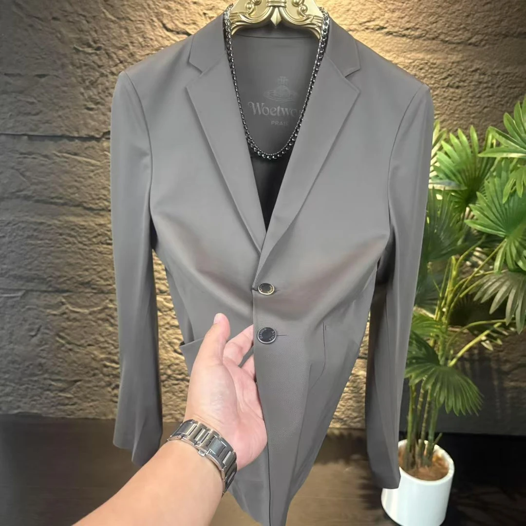 【轻奢】春夏男士无痕免面膜免熨烫商务休闲西服