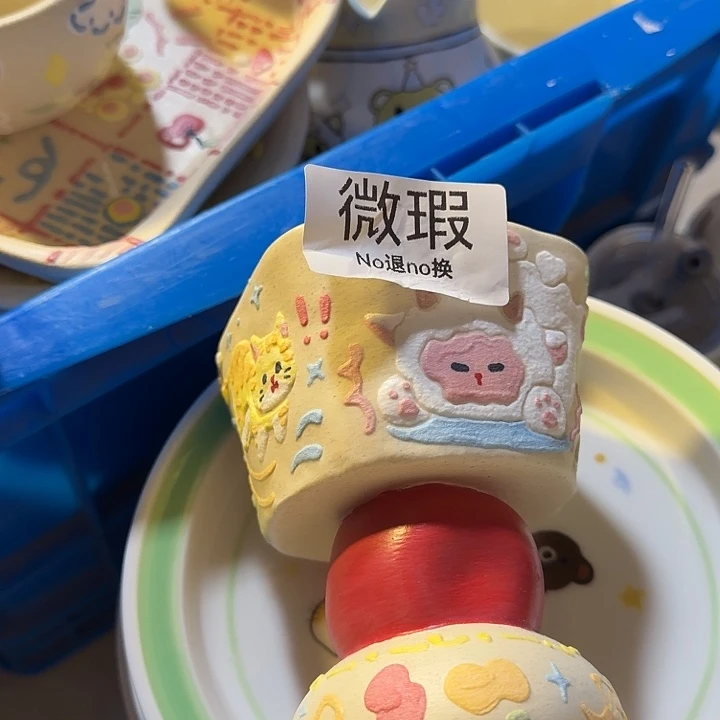 摆件陶不退不换卡通手绘