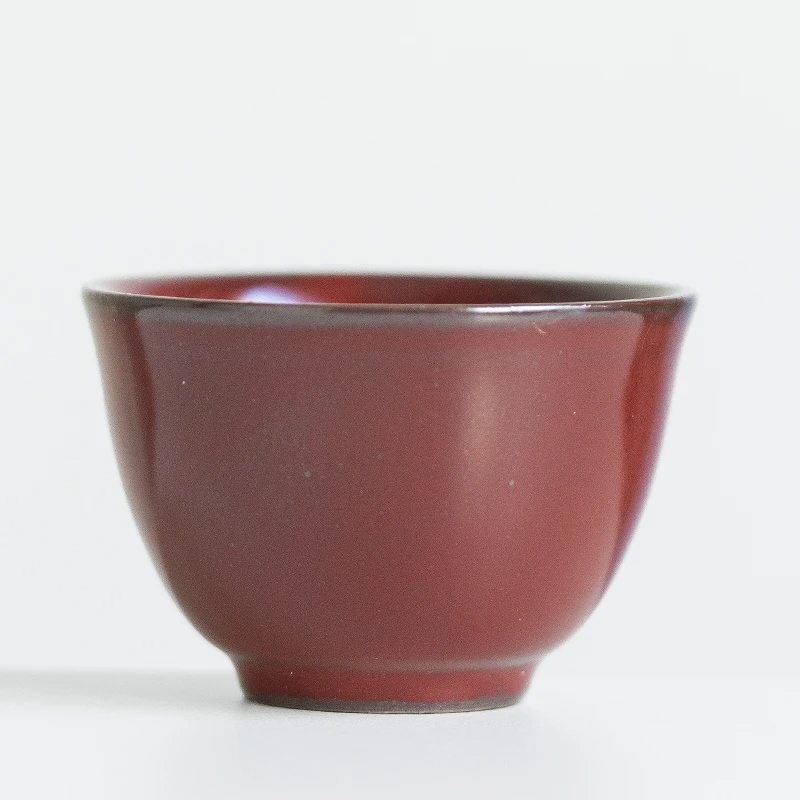 文良甄品山楂红宽口杯国风创意主人杯家用办公室品茗杯大号主人杯