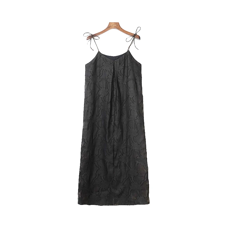 原色剪花吊带连衣裙3c605K5