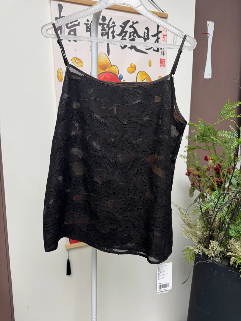 【专用链接】桑蚕丝宽松  吊带 黑色剪花 X2502N7