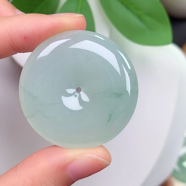 翡翠未镶嵌颈饰平安扣 35.7-5.8mm