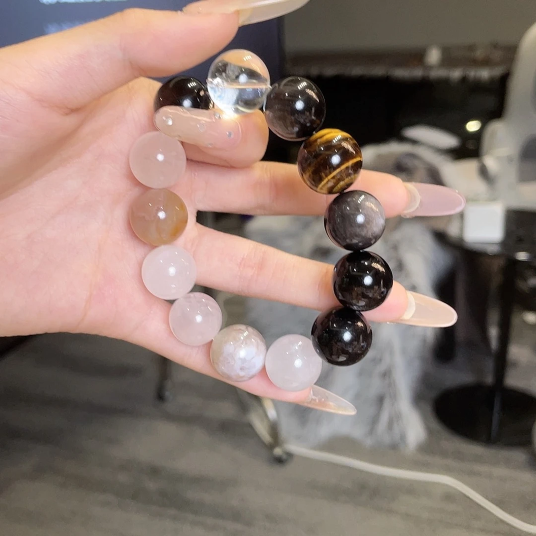 水晶手串未镶嵌黑白