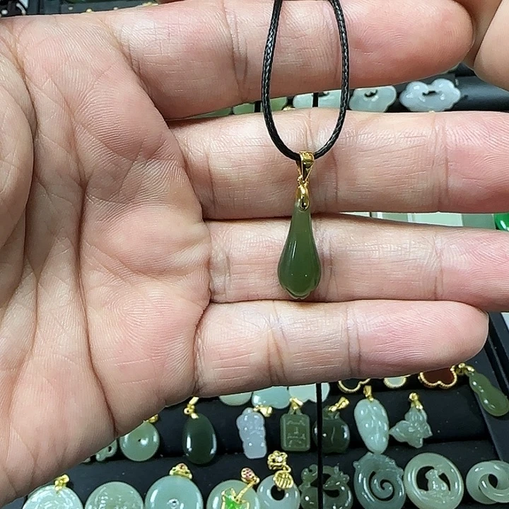 和田玉吊坠(不含链)银S925镶嵌