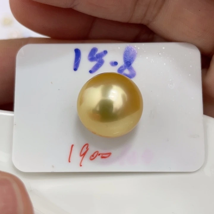 海水珍珠裸珠15.8mm浓金炫彩金珠