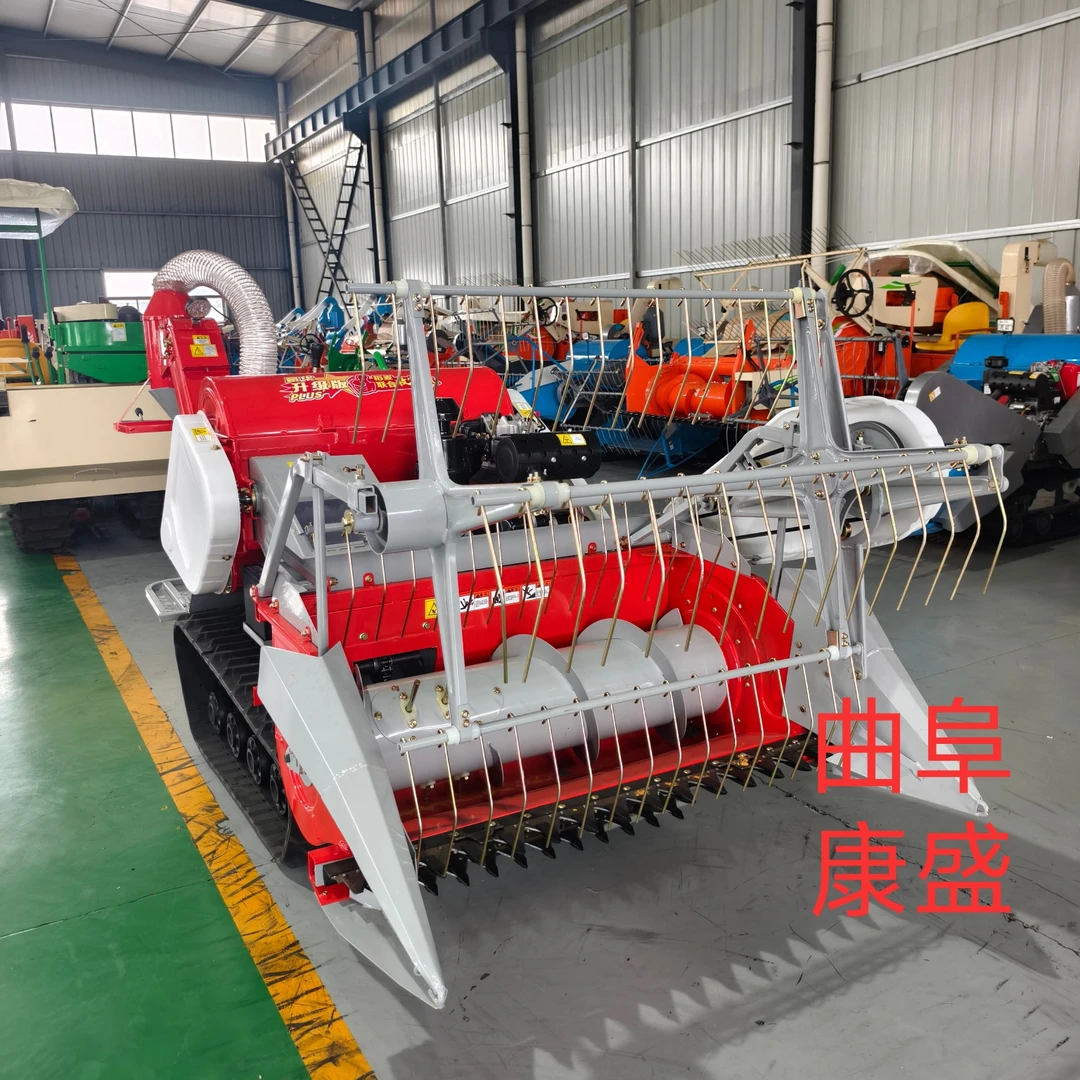 新款履带式小型联合收割机 全自动小麦水稻黄豆收割脱粒机