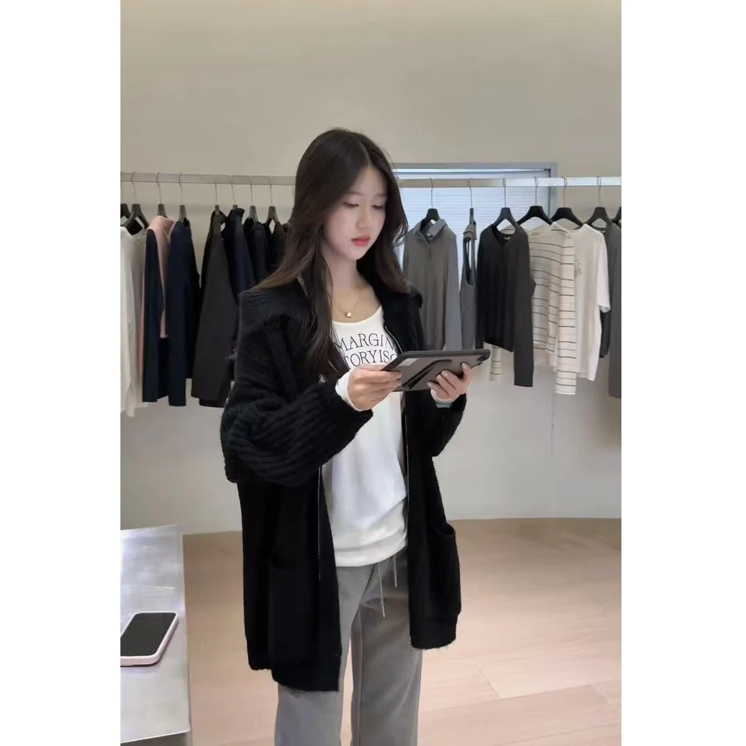 秋季搭配一整套法式慵懒风套装打底上衣开衫外套休闲裤三件套