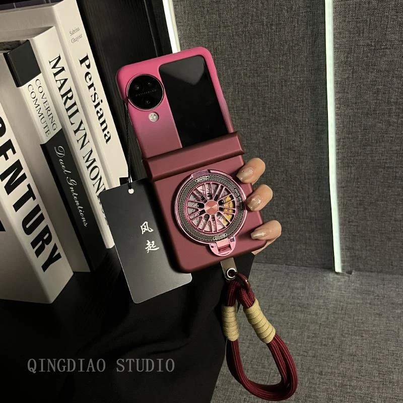 适用于oppofindn3flip手机壳n2flip折叠屏烤漆渐变磁吸支架保护套