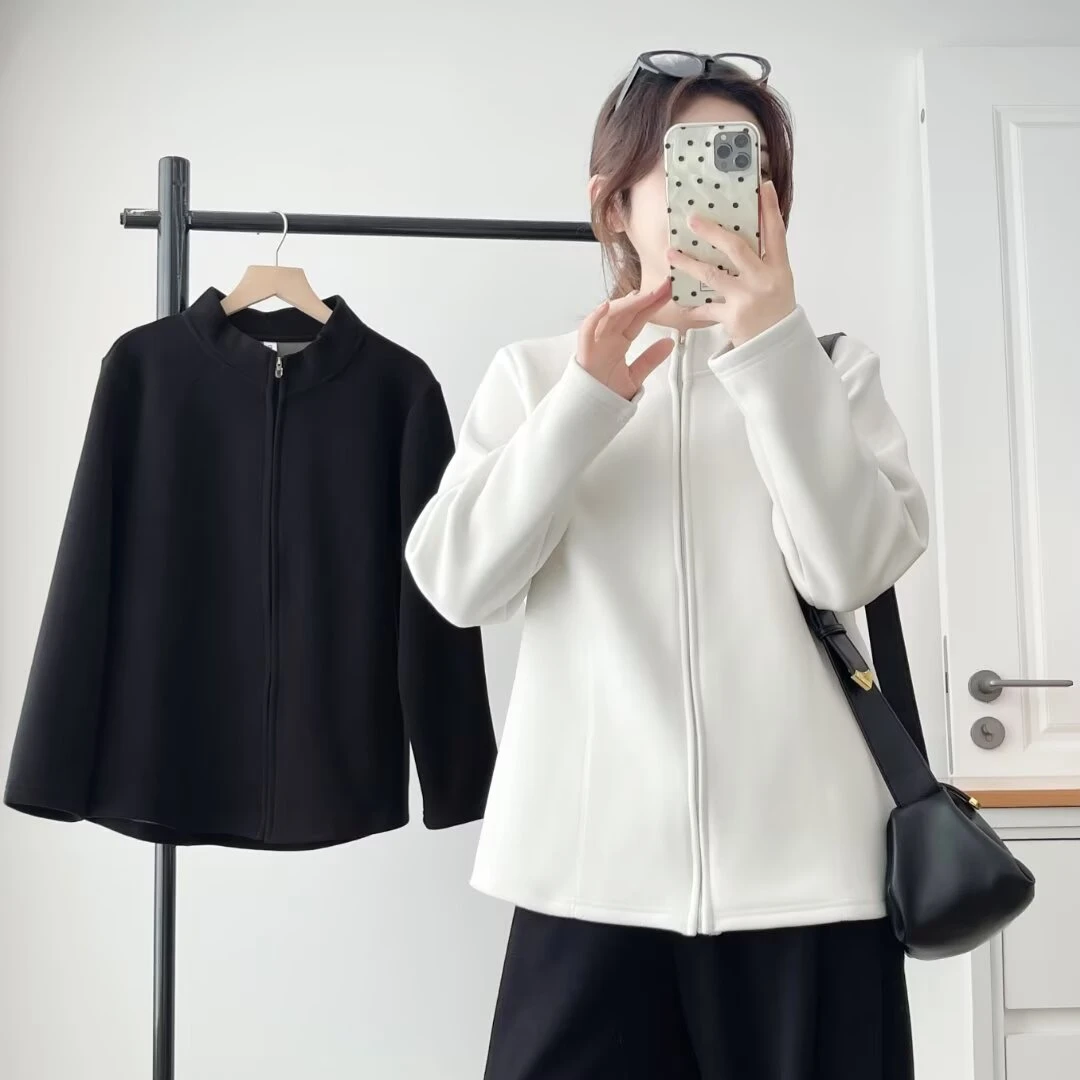 100-200斤大码女装胖mm秋款小蛮腰显瘦百搭摇粒绒保暖外套女2565