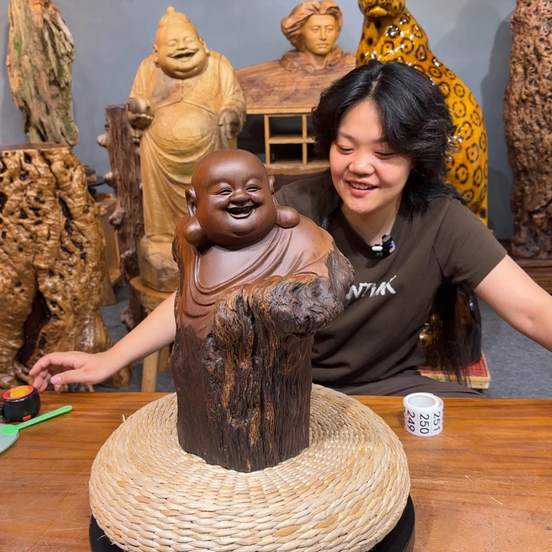 木娑罗木弥勒佛摆件